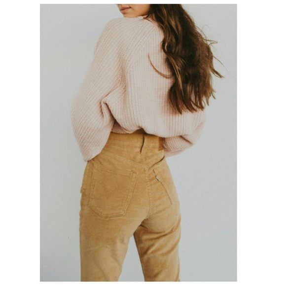 Levi's Premium Ribcage Boot Corduroy Flared Bootcut Pants in Iced Coffee Size 27 - Picture 5 of 16